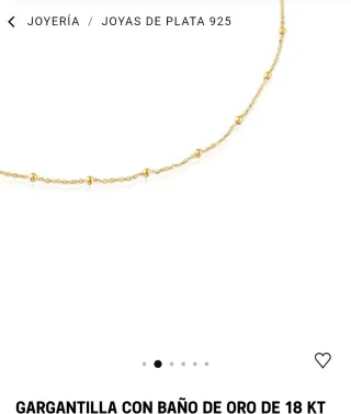 Collar Tous Baño Oro 18kl Bolitas