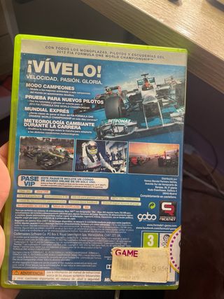 Juego Xbox 360 F1 2012