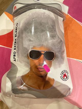 Peluca Afro Blanco Extra Grande