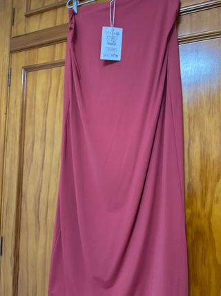 Falda larga rosa/roja