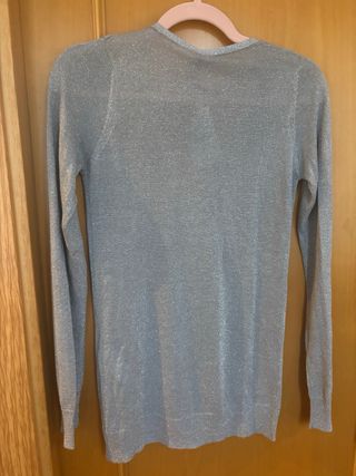 Cárdigan gris brillante talla M