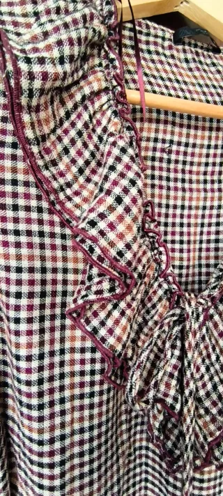 Blusa cuadros Zara Talla M