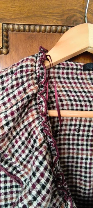Blusa cuadros Zara Talla M