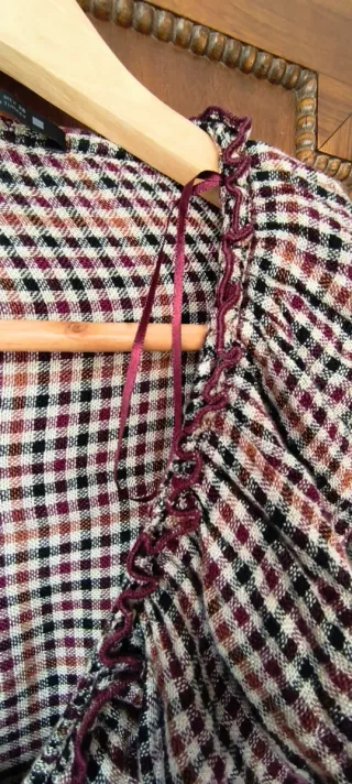 Blusa cuadros Zara Talla M