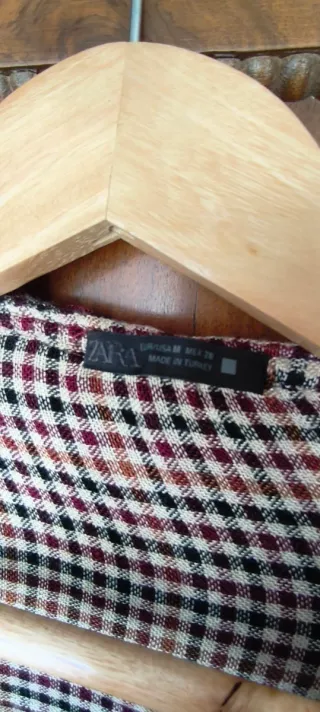 Blusa cuadros Zara Talla M