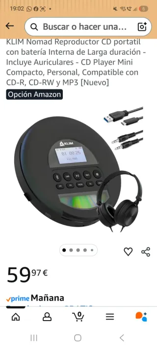 Reproductor CD KLIM Portátil MP3