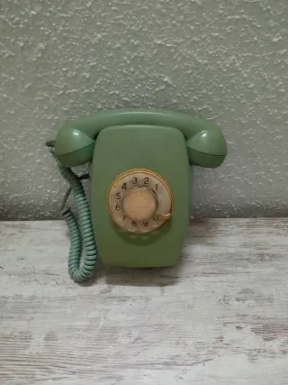 Teléfono Pared Vintage Verde