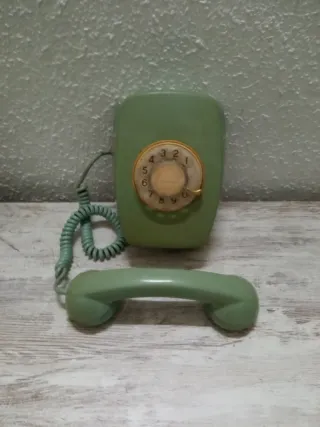 Teléfono Pared Vintage Verde