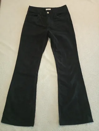 Pantalons negres de pana de campana T S 36