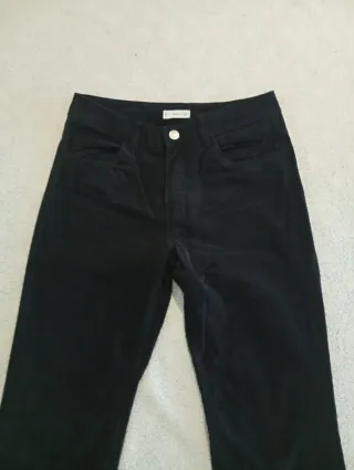 Pantalons negres de pana de campana T S 36