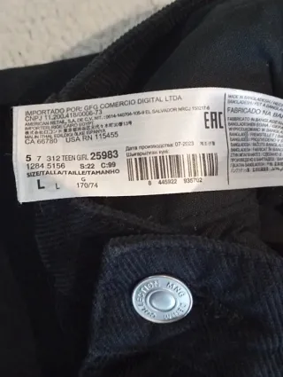 Pantalons negres de pana de campana T S 36