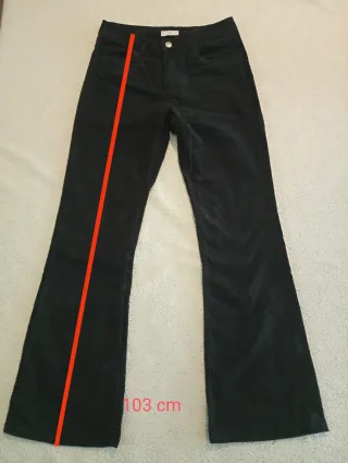 Pantalons negres de pana de campana T S 36