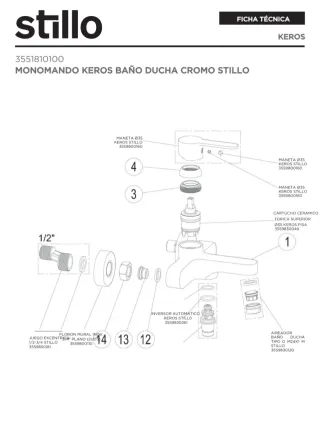 Monomando Keros Baño-Ducha Stillo