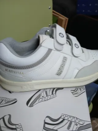 Zapatillas Paredes niño velcro blancas