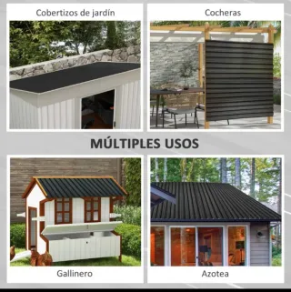 12 Paneles Tejado Acero Galvanizado