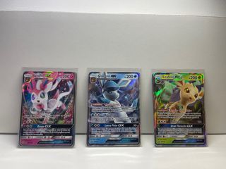 Cartas Pokémon GX: Glaceon, Leafeon y Sylveon