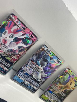 Cartas Pokémon GX: Glaceon, Leafeon y Sylveon