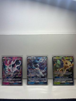 Cartas Pokémon GX: Glaceon, Leafeon y Sylveon