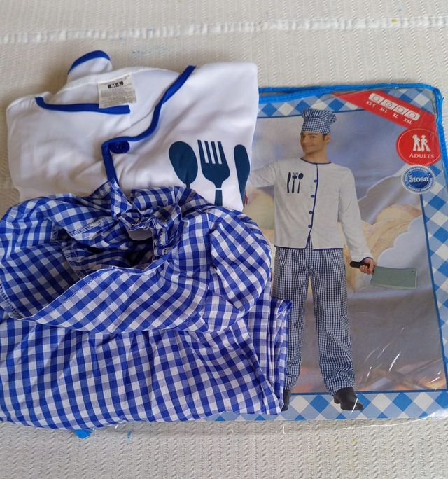 Disfraz Cocinero Hombre Talla M/L Nuevo