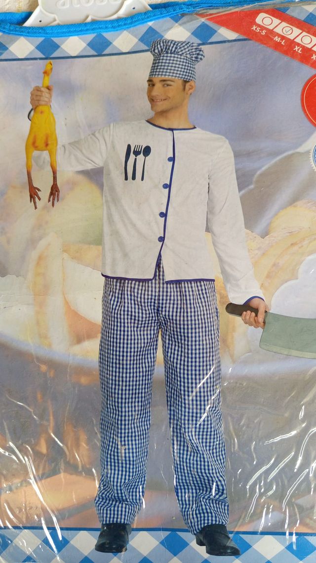 Disfraz Cocinero Hombre Talla M/L Nuevo