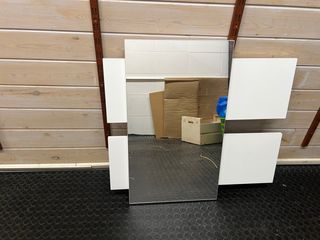 Espejo moderno plata y blanco