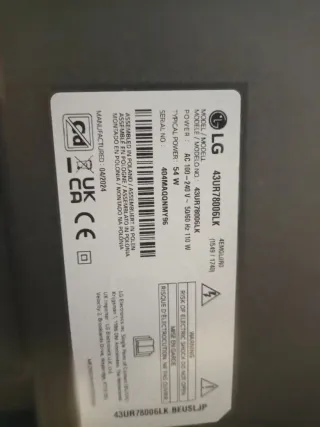 *Despiece TV LG 43UR78006LK