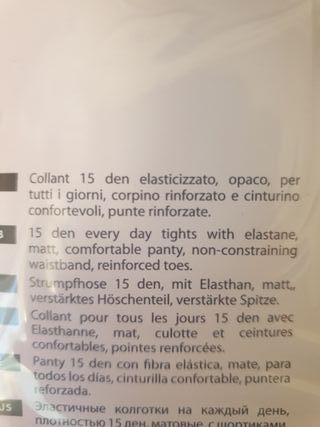 Set 6 paia collant Pompea 15 den. Taglia 3-M