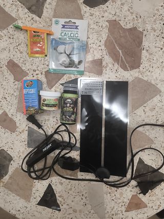 Lote acuario tortugas: suplementos y manta