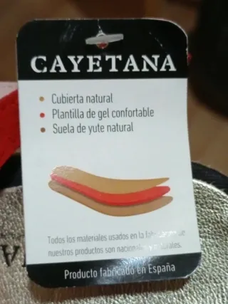 Sandalias Cayetana Cuña Alpargata Piel Roja