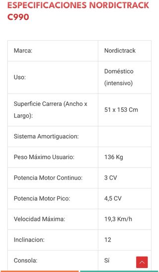 Cinta de correr / andar  NordicTrack C990