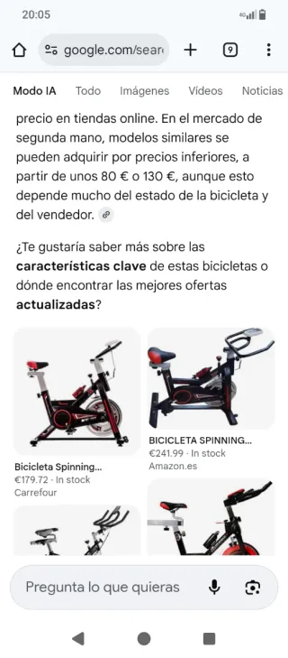 Bicicleta estática silenciosa en perfecto estado