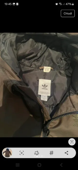 Parka Adidas Tg M verde oliva