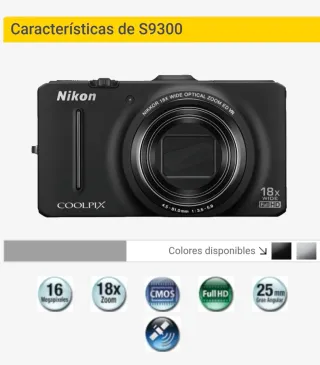 Cámara Nikon Coolpix S9300 Azul
