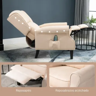 Sillón Reclinable Masaje Beige