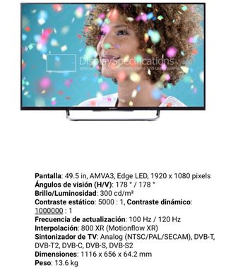 TV Sony Bravia 50” Negra/Plateada