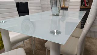 Mesa Comedor Cristal templado con 6 Sillas NUEVO