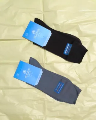 Calcetines Rodfer Tacto Seda Algodón Azul y Gris