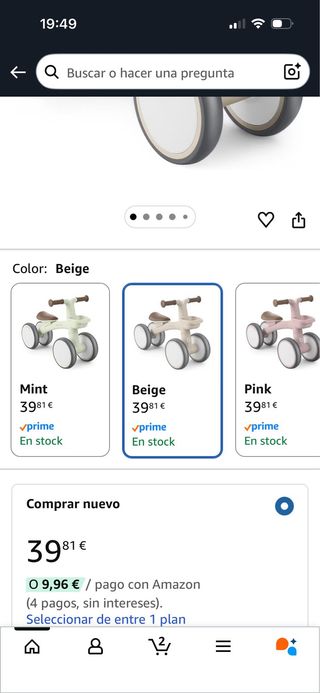 Bici de aprendizaje para bebés