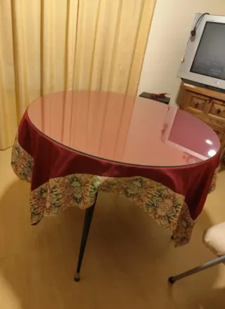 Mesa camilla 1m extensible, con cristal incluido