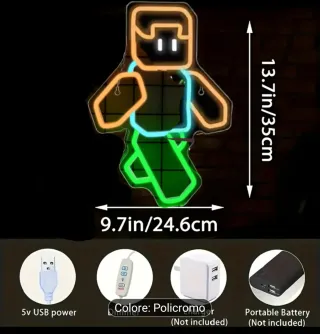 Lampada Neon Led "MINECRAFT"