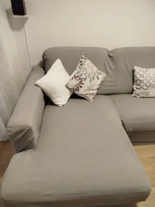 Sofá Chaislongue Gris Tela