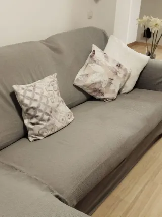 Sofá Chaislongue Gris Tela