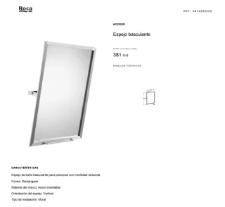 Espejo baño basculante