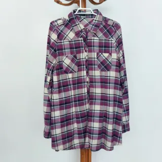 Camisa cuadros morados talla L