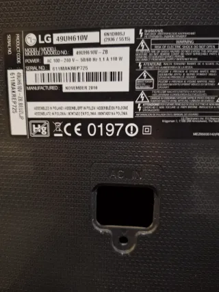 DESPIECE TV LG 49UH610V