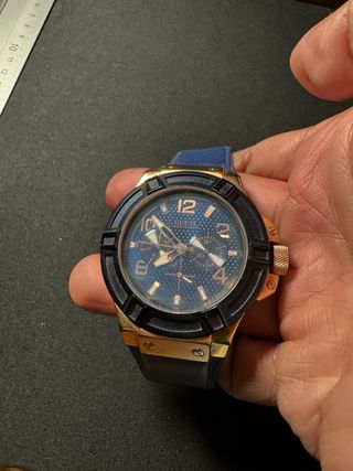 Reloj GUESS Hombre Cronógrafo Azul/Oro Rosa