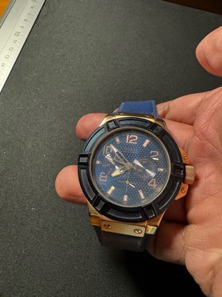 Reloj GUESS Hombre Cronógrafo Azul/Oro Rosa