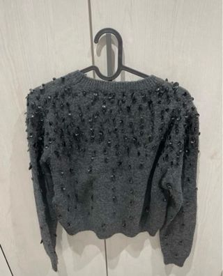Jersey Zara lentejuelas gris S