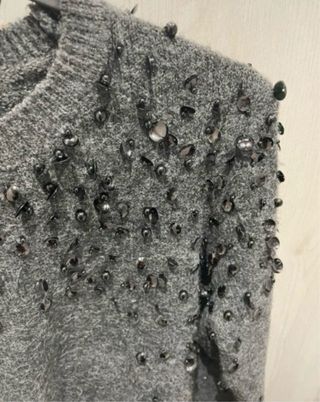 Jersey Zara lentejuelas gris S