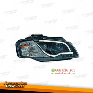 FAROS CON LUZ DIURNA TFL AUDI A3 8P FONDO NEGRO